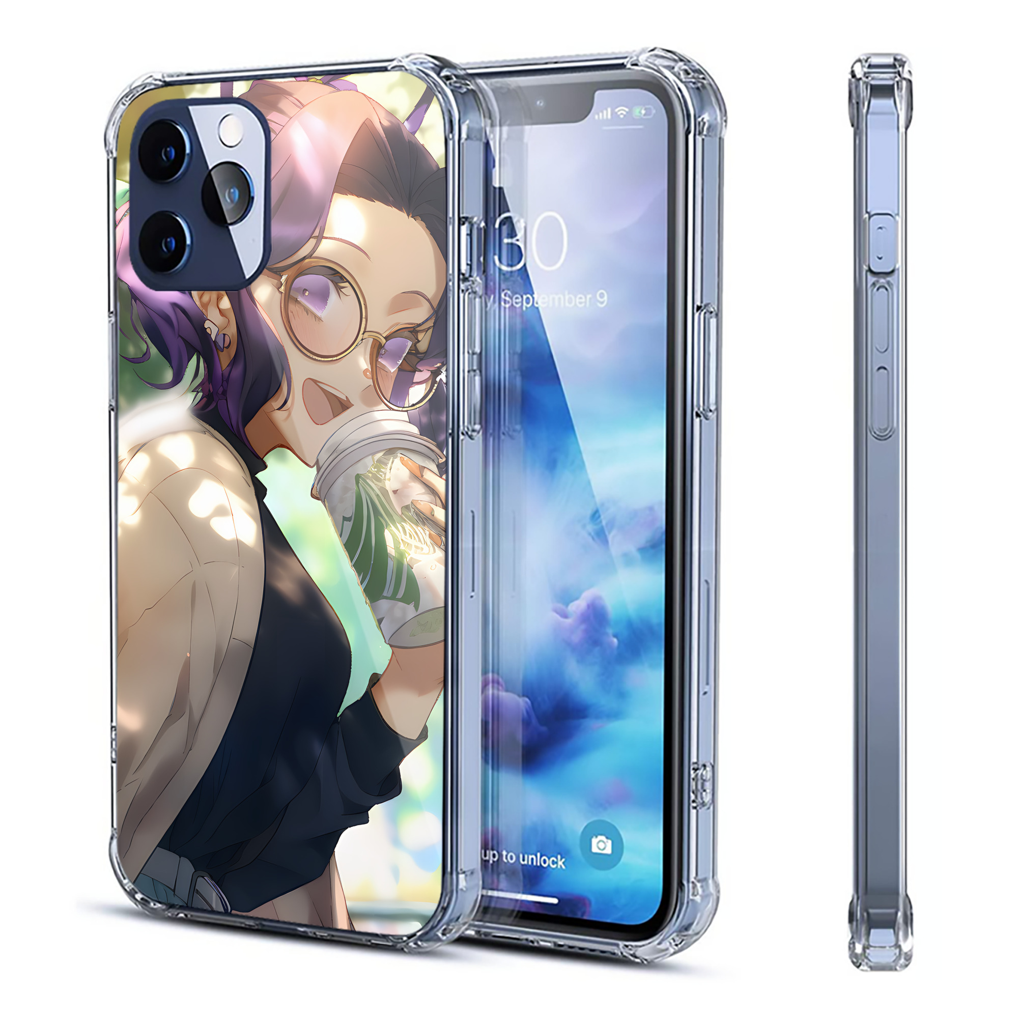 （画像用） 鬼滅の刃（きめつのやいば）蟲柱-胡蝶 しのぶ／こちょう しのぶ Kochou Shinobu 【iPhone 12シリーズ対応】透明スマホケース（クリアソフトケース）